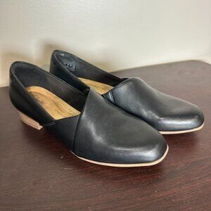 CLARKS Collection Womens Juliet Palm Shoes Black Slip On Size 8.5 Loafer Leather